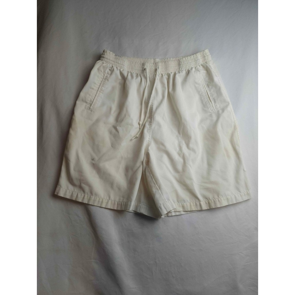 Studio Works Womens White Elastic Waist Drawstring Shorts Size 14 Cotton Blend